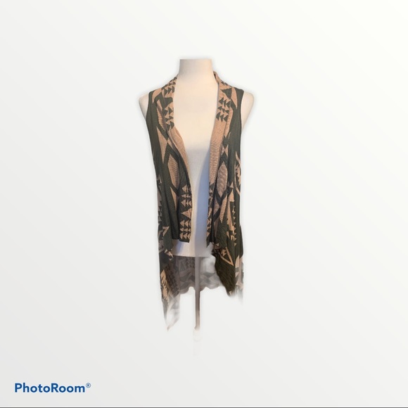 Urban Mangoz Aztec Waterfall Long Vest Sz M - Picture 2 of 7
